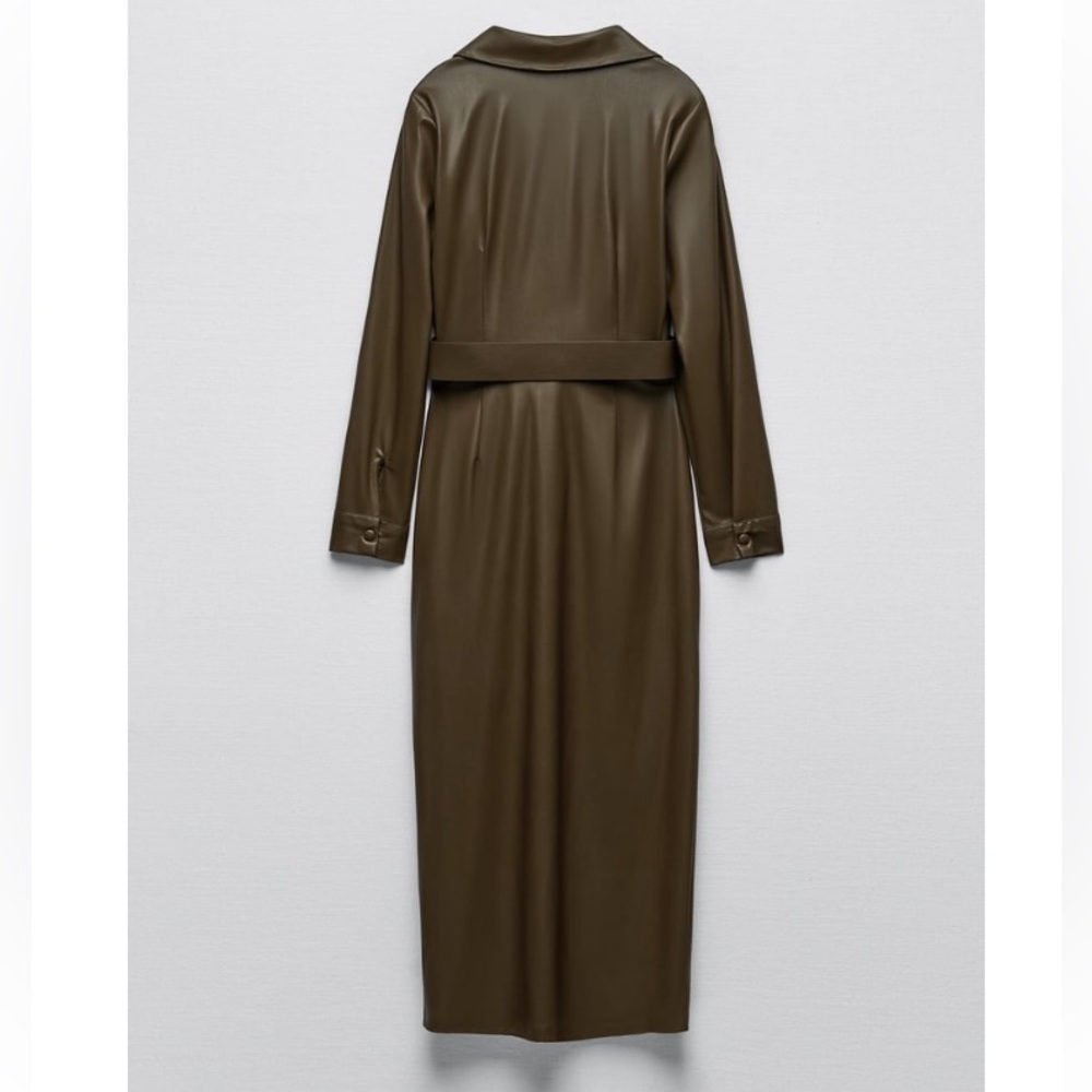Zara Belted Faux Leather Dress - Picture 8 of 10